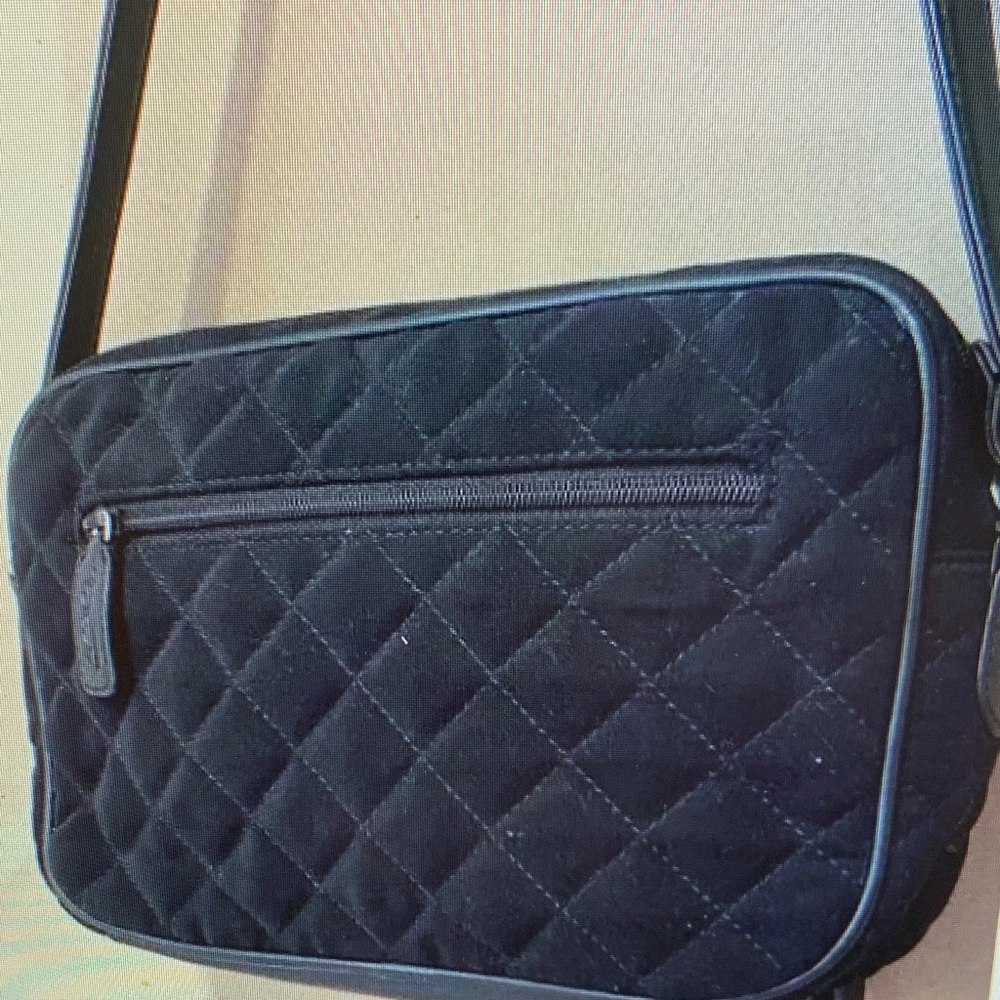 Talbot's Soft Quilted Shoulder Bag Black Purse Single Strap Leather Trim 10x6.5"